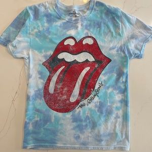 Rolling Stones Turquoise Tye Dye T-Shirt, Size M